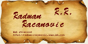 Radman Račanović vizit kartica
